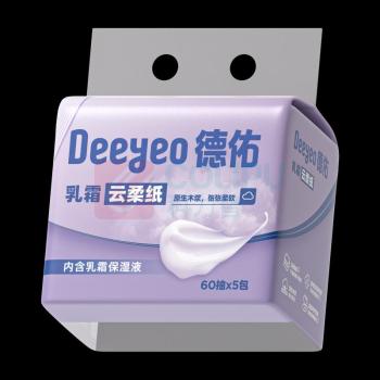 德佑 DEEYEO 乳霜纸 180mm*130mm 60抽*5包/提*6提/箱