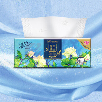 清风 花萃/丝柔臻品软包抽取式面巾纸 BR41SHC/BR41SHC3/BR40SHC 四层 190mm*132mm 80抽/包 4包/提 12提/箱 新老包装交替发货,以实物为准