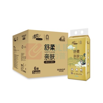 清风 敦煌IP款悬挂式软包抽取式面巾纸 BG28ASJIP 四层 170mm*132mm 280抽/提 6提/箱