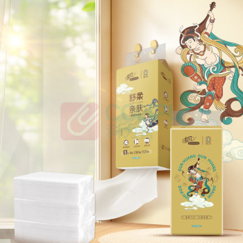 清风 敦煌IP款悬挂式软包抽取式面巾纸 BG28ASJIP 四层 170mm*132mm 280抽/提 6提/箱