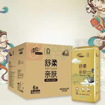 清风 敦煌IP款悬挂式软包抽取式面巾纸 BG28ASJIP 四层 170mm*132mm 280抽/提 6提/箱