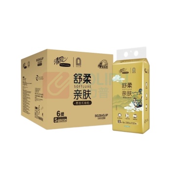清风 敦煌IP款悬挂式软包抽取式面巾纸 BG28ASJIP 四层 170mm*132mm 280抽/提 6提/箱