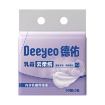 德佑 DEEYEO 乳霜纸 60抽*5包 180mm*130mm