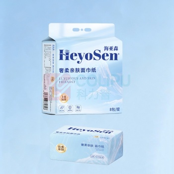 海亚森 HAIYASEN 奢柔压花软包抽取式面巾纸 M3014 三层 M码 130抽/包 8包/提