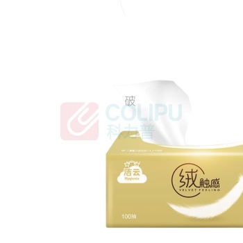 洁云 Hygienix 绒触感软包抽取式面巾纸 三层 S码 178*133mm 100抽/包 30包/箱