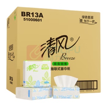 清风 软包抽取式面巾纸 BR13A 双层 210mm*100mm 130抽/包 96包/箱