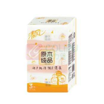 清风 原木纯品/丝柔系列软包抽取式面纸 BR38SC3/BR38SC4/BR34SC/BR34SC1 210*132mm/190*132mm 双层/四层 200抽/120抽 3包/提 16提/箱 (新老包装交替以实物为准)