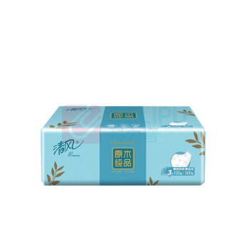 清风 Breeze 原木纯品 软包抽取式面纸 BR40AQ 190*132mm三层 100抽/包 4包/提 6提/箱
