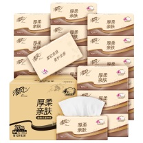 清风 Breeze 原木纯品抽取式面巾纸 BR14SCEN5/BR14SCEN6/BR12MH20/BR12M7H20 四层 190mm*132mm/170mm*154mm 90抽/100抽包 20包/箱 新升级规格为四层 100抽,新老包装随机发货