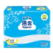 洁云 Hygienix 加韧方包卫生纸 单层 210*165mm 200张/包 仅供货华东