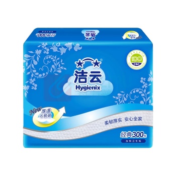 洁云 Hygienix 加韧压花卫生纸 10240101 单层 210*165mm 300张/包 42包/箱 仅供货华东