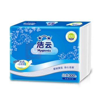 洁云 Hygienix 加韧压花卫生纸 10240101 单层 210*165mm 300张/包 42包/箱 仅供货华东