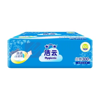 洁云 Hygienix 加韧压花卫生纸 10240101 单层 210*165mm 300张/包 42包/箱 仅供货华东