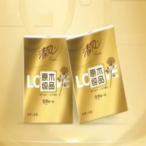 清风 原木纯品金装手帕纸小包装家用迷你便携餐巾纸 B64CJ3L 4层8张 12/包