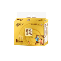 清风 抽纸 BR65SJ1 206*136mm (白色) 原木纯品金装3层130抽6包/提 (单位：提)