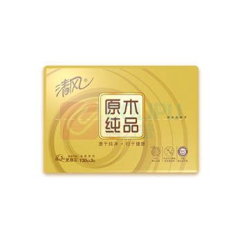 清风 抽纸 BR65SJ1 206*136mm (白色) 原木纯品金装3层130抽6包/提 (单位：提)