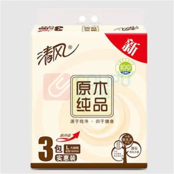 清风 Breeze 抽纸 BR38LC1S 3包/提 原木品抽纸200抽2层抽取式面纸L码 