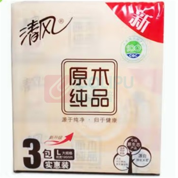 清风 Breeze 抽纸 BR38LC1S 3包/提 原木品抽纸200抽2层抽取式面纸L码 