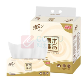 清风 Breeze 抽纸 BR38LC1S 3包/提 原木品抽纸200抽2层抽取式面纸L码 