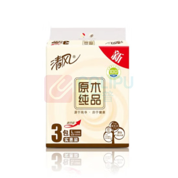 清风 Breeze 抽纸 BR38LC1S 3包/提 原木品抽纸200抽2层抽取式面纸L码 