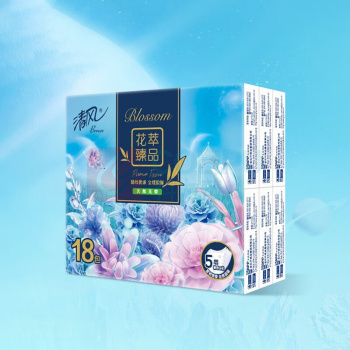清风 抽纸 抽取式面巾手帕纸 花萃臻品5层6张 54包 整箱 B62GHCE 