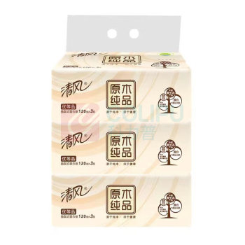 清风 抽取式面巾纸 AR32SKL 3层120抽/包 3包/提 