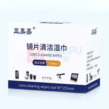 亚美嘉 一次性擦眼镜纸 清洁中号 120片装 清洁湿巾