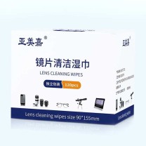 亚美嘉 一次性擦眼镜纸 清洁中号 120片装 清洁湿巾