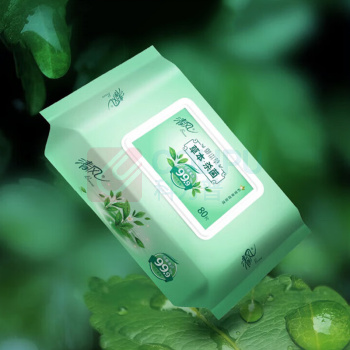 清风 草本御本草系列湿巾 BWB80YE1/BWB80YE 80片/包 4包/箱
