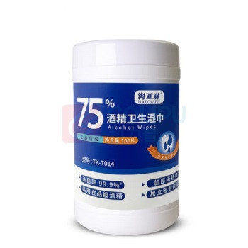 海亚森 HAIYASEN 75%酒精湿巾 TK-7014 140*150mm/140*180mm 100抽/桶 24桶/箱 新老包装随机发货
