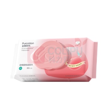 全棉时代 PURCOTTON 全棉蜜桃湿厕巾 PPC24700007 150mm*190mm 60抽/包
