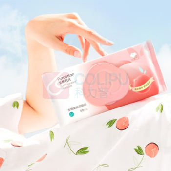 全棉时代 PURCOTTON 全棉蜜桃湿厕巾 PPC24700007 150mm*190mm 60抽/包