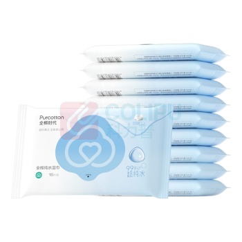 全棉时代 PURCOTTON 全棉纯水湿巾 PPC24700016 150mmX178mm 10片/包 10包/提