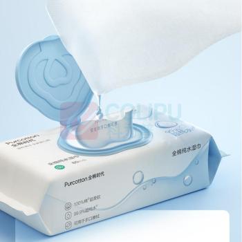 全棉时代 PURCOTTON 全棉纯水湿巾 PPC24700002 150mmX178mm 80片/包 3包/提