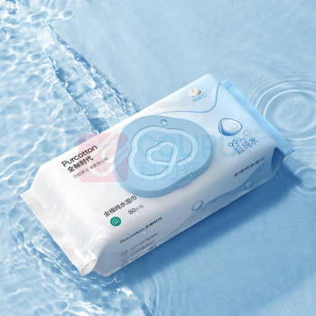 全棉时代 PURCOTTON 全棉纯水湿巾 PPC24700002 150mmX178mm 80片/包 3包/提