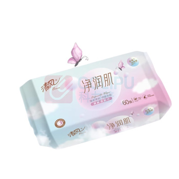 清风 净润肌加大加厚亲肤洗脸巾1层60抽棉柔巾 AC10MY 60抽/包 8包/箱