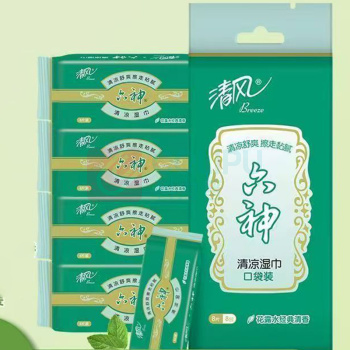 清风 六神湿巾1层*8片 8包