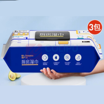 德佑 DEEYEO 湿纸巾 80抽/包*3包 80抽/包*3包 厨房湿巾加大加厚去油去污家用