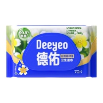 德佑 DEEYEO 白池花籽油卫生湿巾 70抽 (白色)