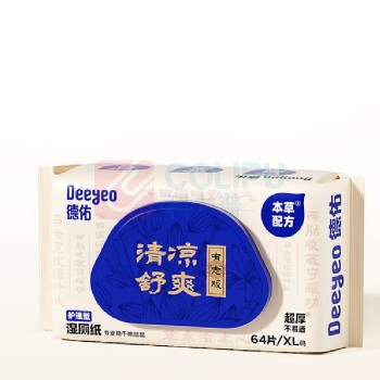 德佑 DEEYEO 清凉舒爽系列湿厕纸 200mm*150mm 64片/包 6包/组