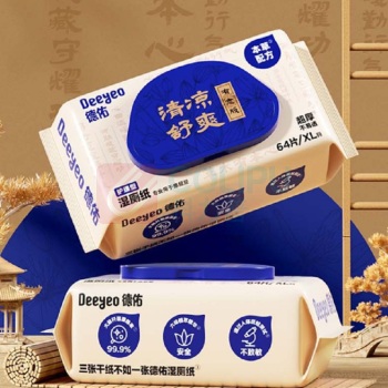 德佑 DEEYEO 清凉舒爽系列湿厕纸 200mm*150mm 64片/包 6包/组