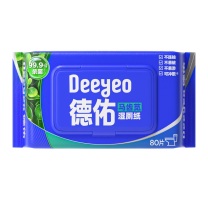 德佑 DEEYEO 马齿苋湿厕纸 180mm*140mm 80片/包