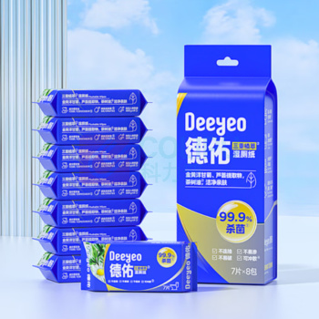 德佑 DEEYEO 三重植萃湿厕纸 7片*8包/提