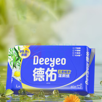 德佑 DEEYEO 三重植萃湿厕纸 200mm*40mm 40片/包
