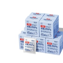 润本 RUNBEN 酒精棉片消毒杀菌湿巾 10片×10盒(100片) 一次性湿纸巾独立包装