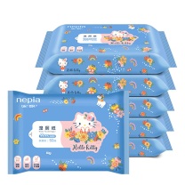 妮飘 nepia 凯蒂系列湿厕纸 WPTK50*5A 50抽/包 5包/组 4组/箱