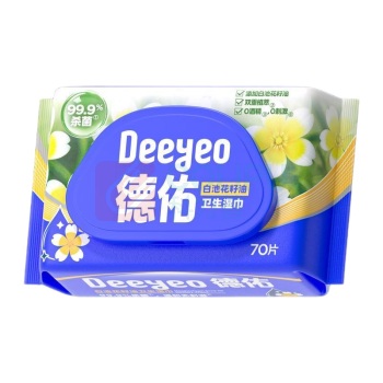 德佑 DEEYEO 白池花籽油卫生湿巾 70片 340*250mm 单包装