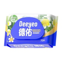 德佑 DEEYEO 白池花籽油卫生湿巾 70片 340*250mm 单包装