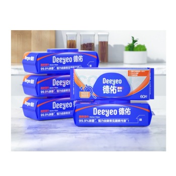 德佑 DEEYEO 厨房湿巾 长200mm 宽250mm 60抽/包 99.9%杀菌强力去除厨房污渍