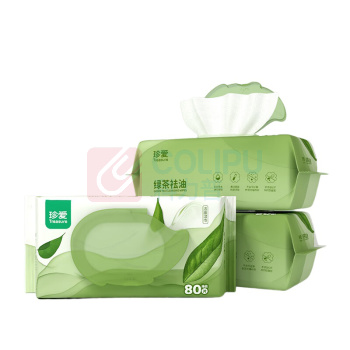 珍爱 TREASURE 绿茶祛油洁面湿巾 B21D 80片/包 3包/提